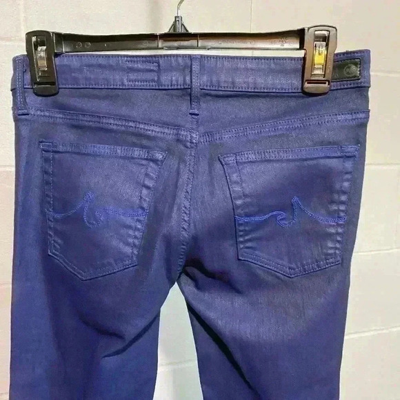 AG‎ Adriano Goldschmied Women's Coated Denim Moto Jeans 27R Mariner - Picture 7 of 10